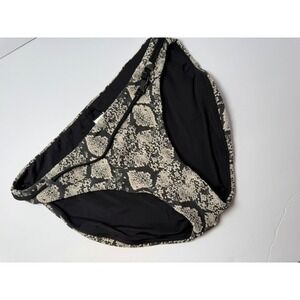 Andie Swim Snakeskin Print Black reversable Print‎ Bikini Bottom Sz S
